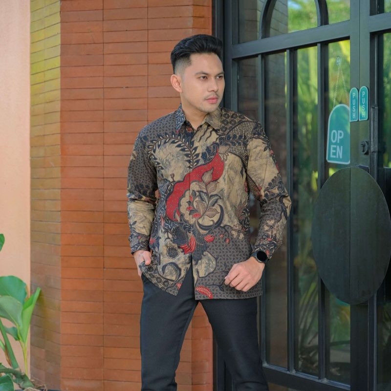 Batik Pria PREMIUM katun halus cendrawasih kuning