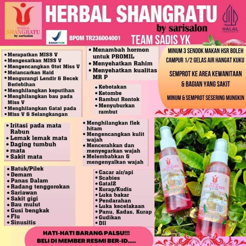 

HERBAL SHANGRATU BY SARI SALON 100% ORI BPOM