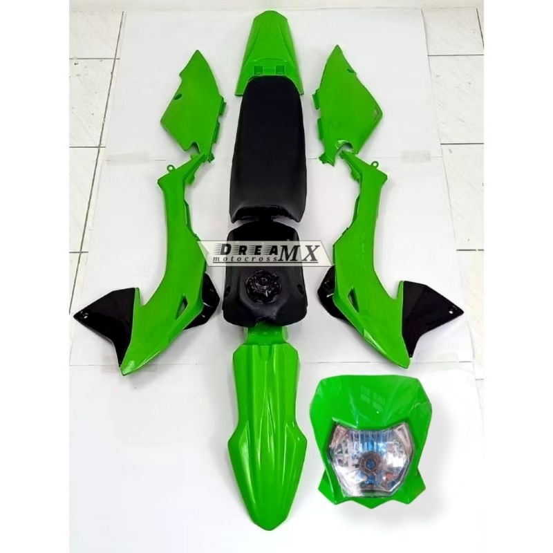 Body full set Klx bf plus headlamp lampu depan klx bf lengkap jok dan tangki klx 150 bigfoof pnp klx
