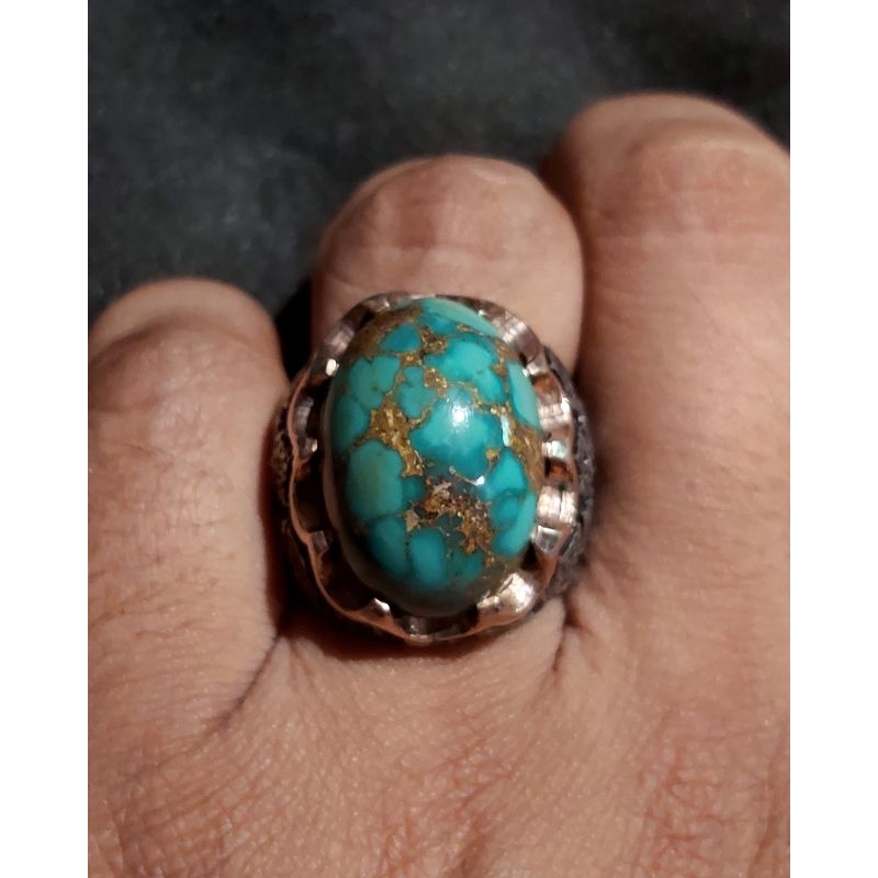 HQ NATURAL TURQUOISE - PIRUS PERSIA-NEYSHABUR-IRAN-MIX TOSKA-HIJAU URAT EMAS-SIZE KANTORAN-KOLEKTOR 