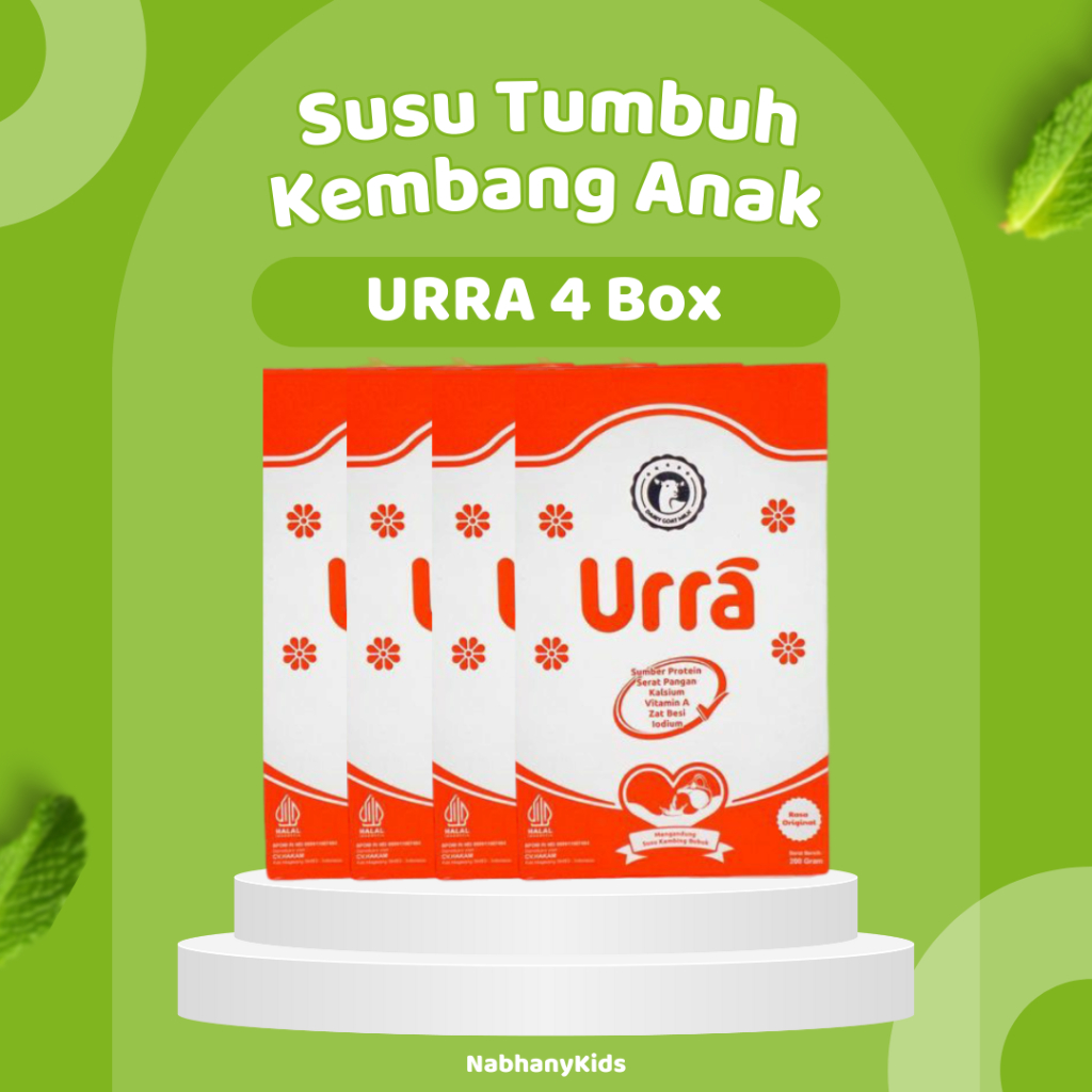 

URRA SUSU ASLI ORIGINAL URRA Susu Kambing Saneen Untuk Penambah Berat Badan & Tinggi Badan Anak - 4 Box