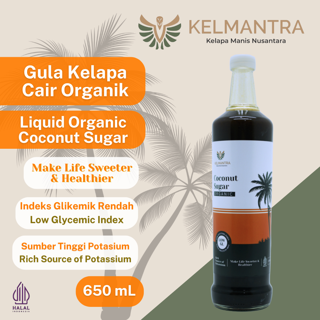 

Liquid Organic Coconut Sugar | Gula Kelapa Organik Cair Kelmantra - 650 mL