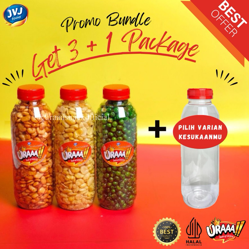 

PROMO BUNDLE BUY 3 + 1 SNACK URAAA!! [KACANG POLONG, KORO ORI, KORO BALADO, KEDELAI, JAGUNG EMPING, JAGUNG MARNING, OPAK SPICY, OPAK ORI]