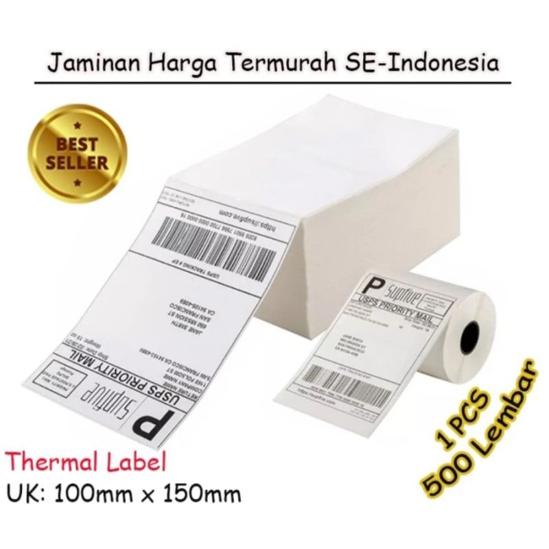 

Kertas Resi Label Thermal Barcode Roll A6 100x150MM isi 500 lembar Termal Murah