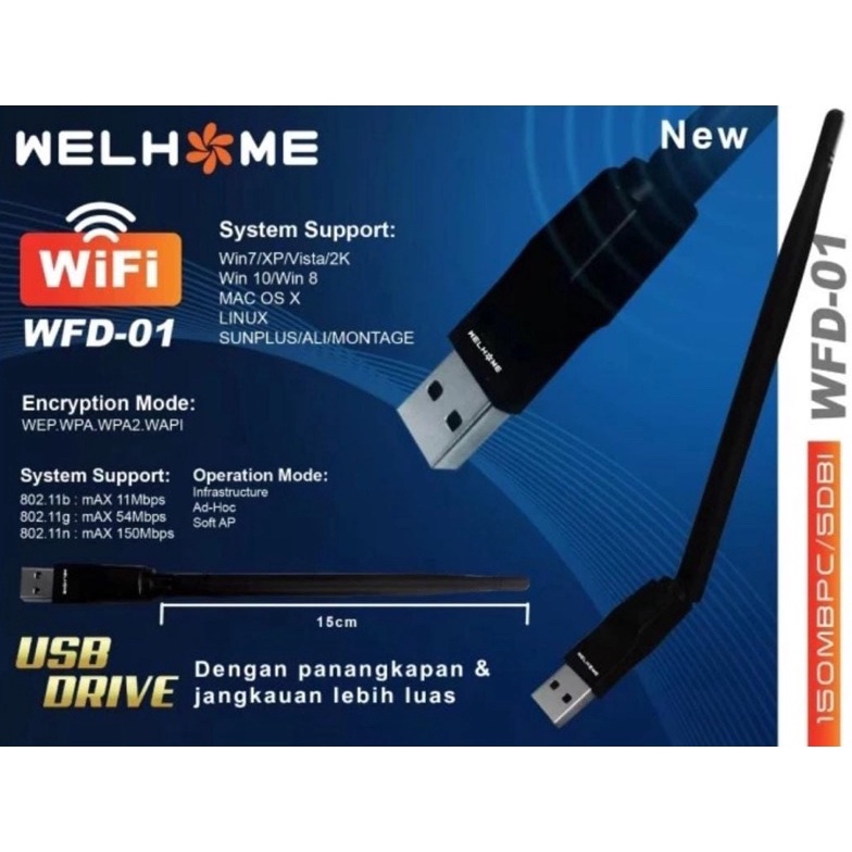 KODE K2X DONGLE WIFI WELLHOME WFD1USB WIFI DONGLE WELLHOME DVB T2