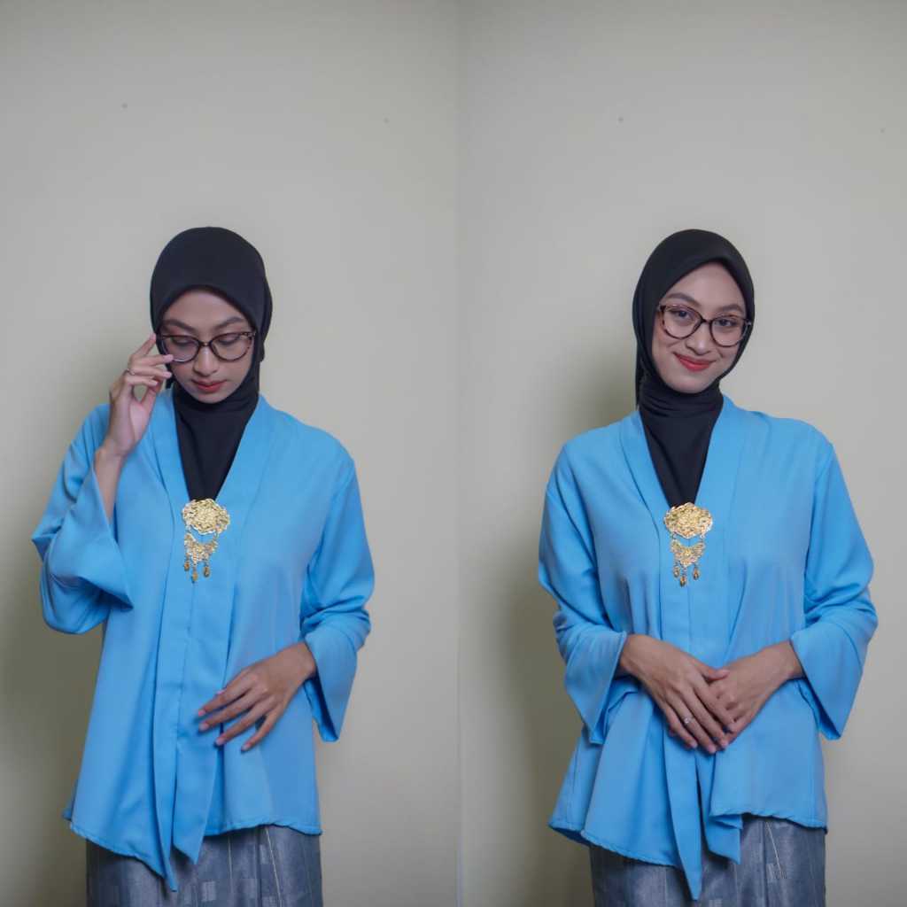 KEBAYA KUTUBARU modern POLOS Putih hitam jotol terakota