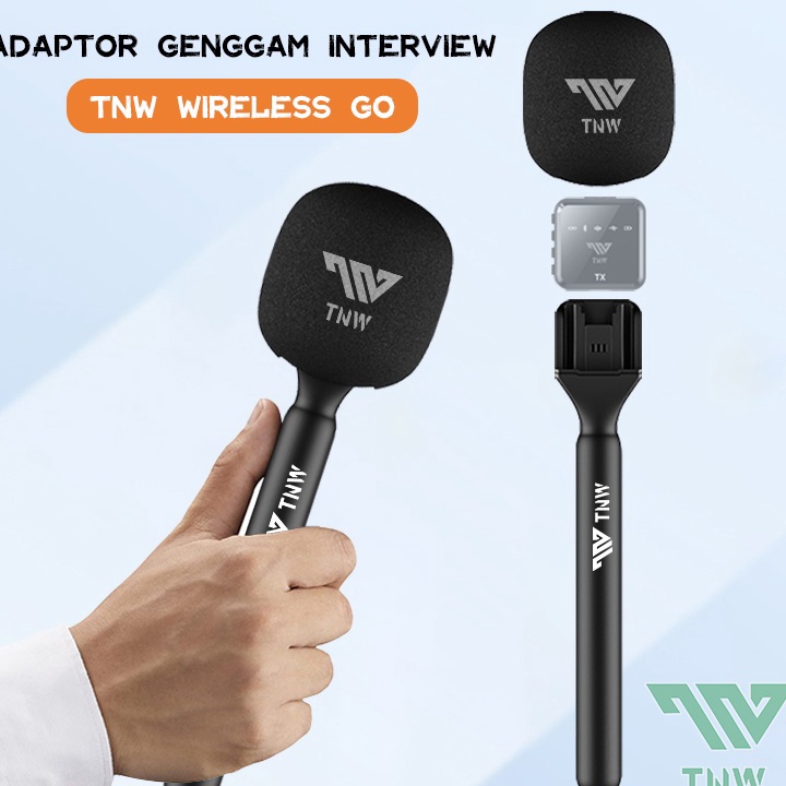 Terbaru TNW Microphone Interview Handle Interview GO Handheld Adapter untuk TNW Wireless Microphone 