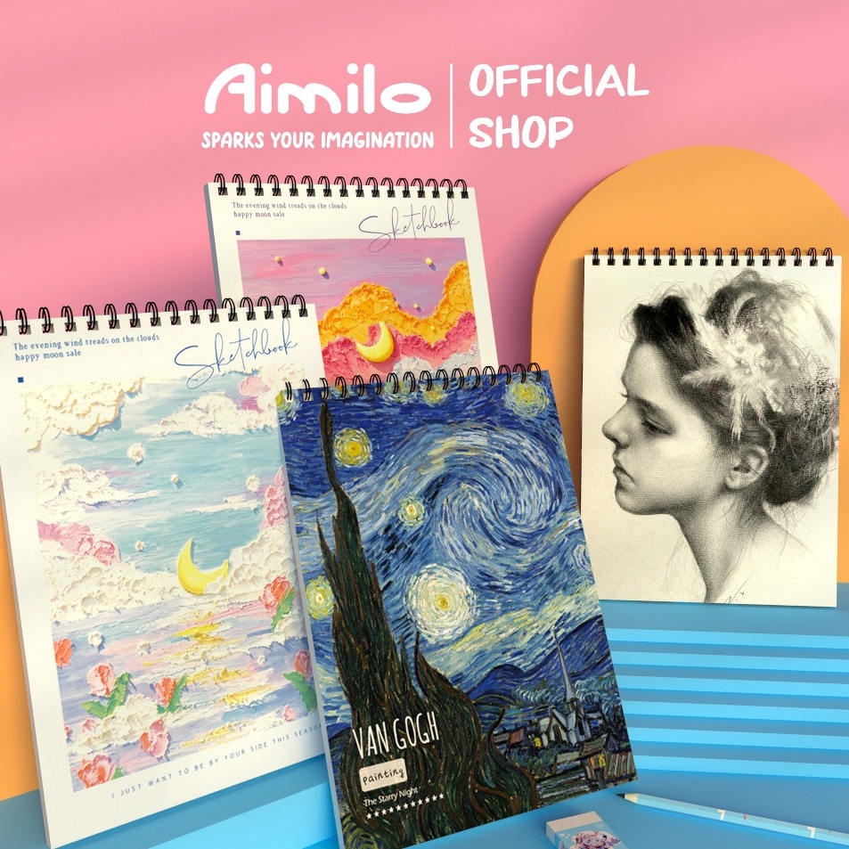 

Hanya untuk anda READY Aimilo Buku Gambar A4 Sketchbook Buku Sketsa lTebal Vertikal Jilid Spiral 45 Lembar9 Halaman