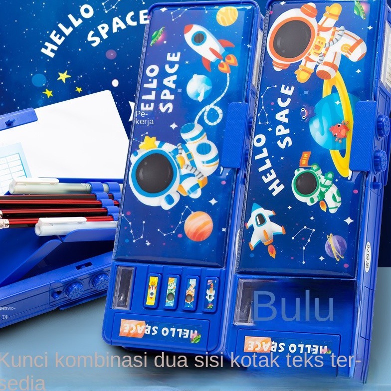 

KODE L93B Kotak alat tulis Astronot Pria Kotak pensil kata sandi multifungsi yang cocok untuk siswa kelas 13 TK