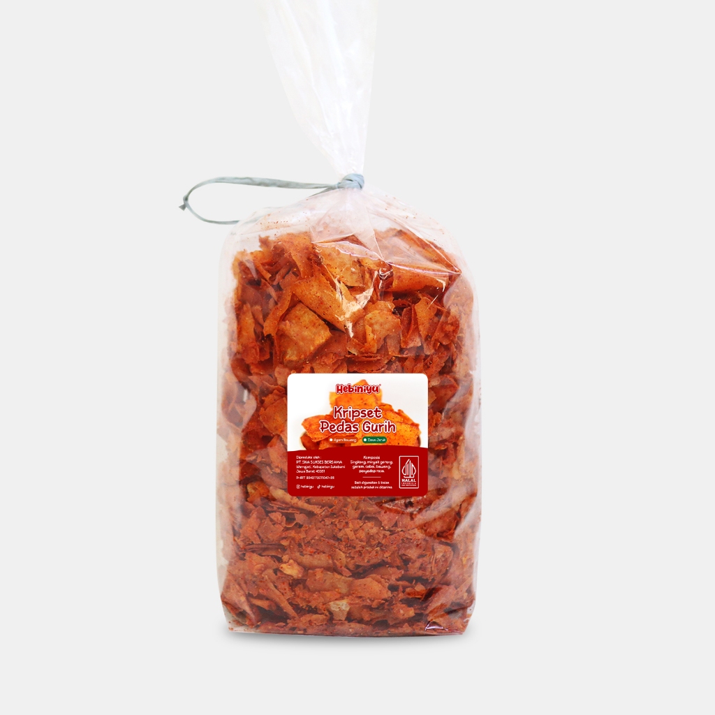 

Hebiniyu - Kripset Ayam Bawang/Keripik Singkong Pedas Kemasan 1 Kg