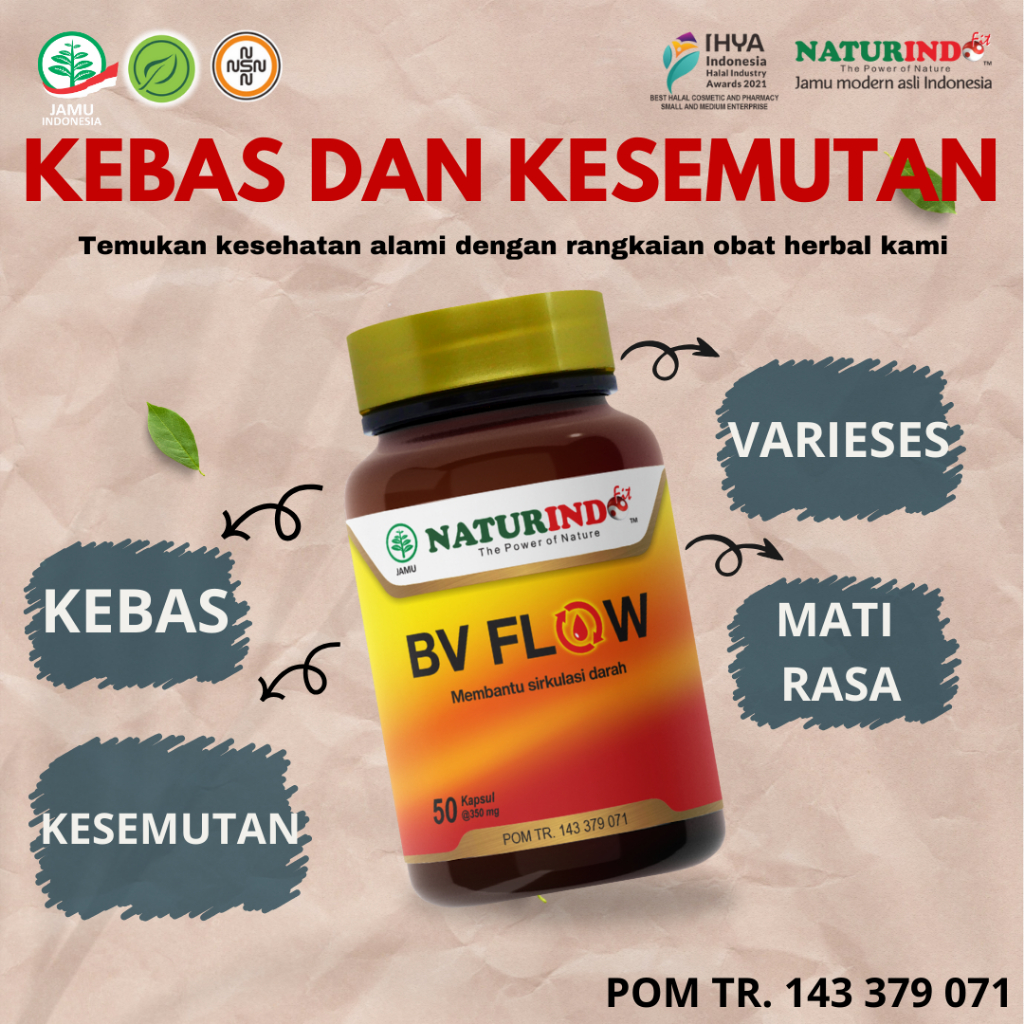 Obat Kesemutan Kebas Varises Pelancar Peredaran Darah Obat Kram Bv Flow Herbal Naturindo