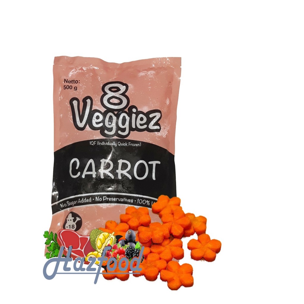 

8 Veggiez Plum Carrot Flower Frozen 500 Gr | Wortel Potong