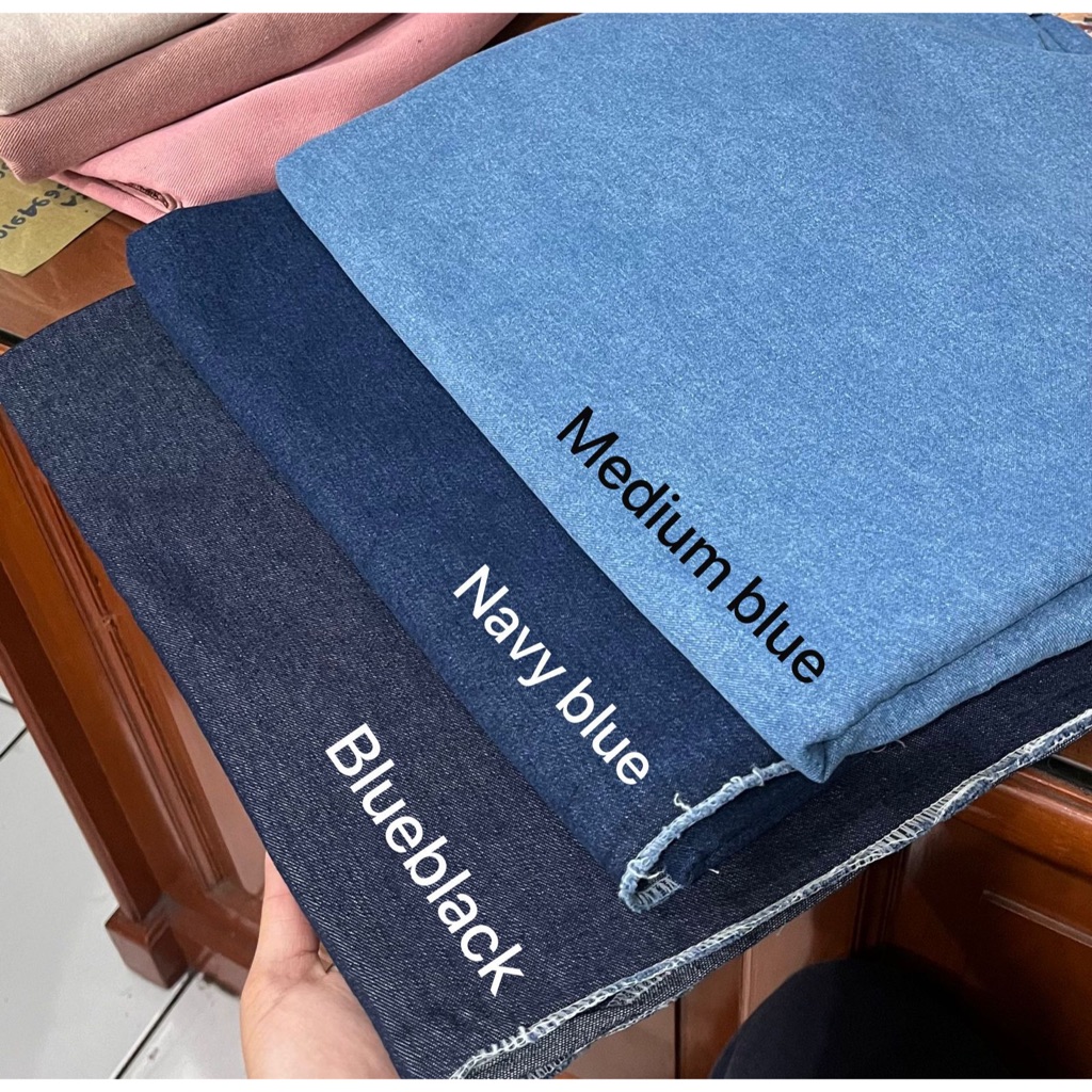 Bahan Denim Chambray 10oz Non Stretch | Kain Jeans Washing 10 oz untuk Kemeja Celana Rok