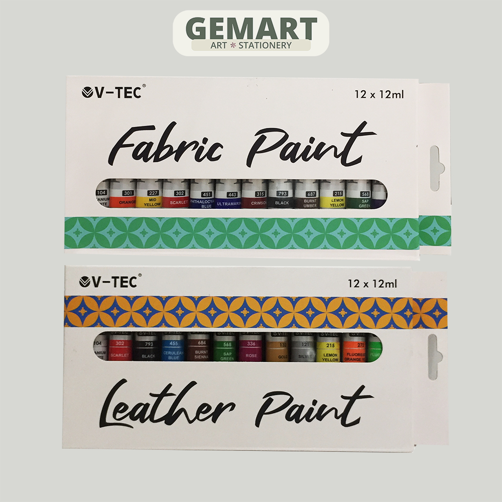 

V-TEC Fabric/Leather Paint set 12x12ml