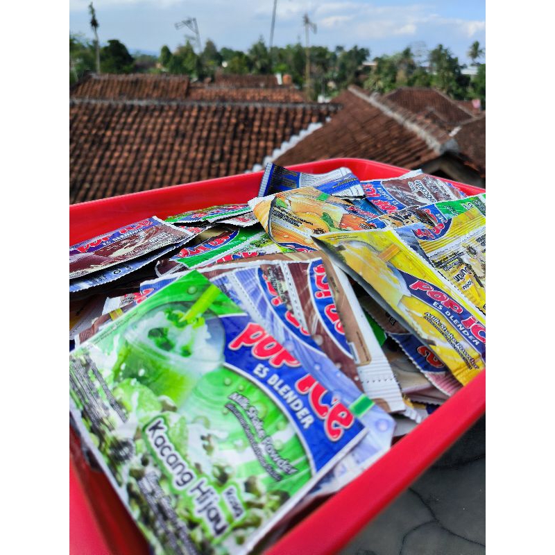 

10 Bungkus Bekas Pop Ice Buat Kerajinan Prakarya ECO Brick