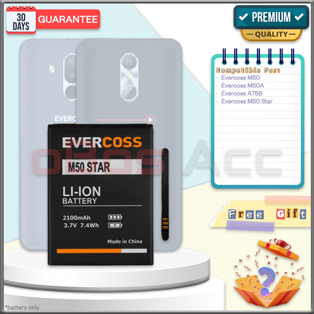 Baterai Evercoss M50 Star Original Batre Batrai HP