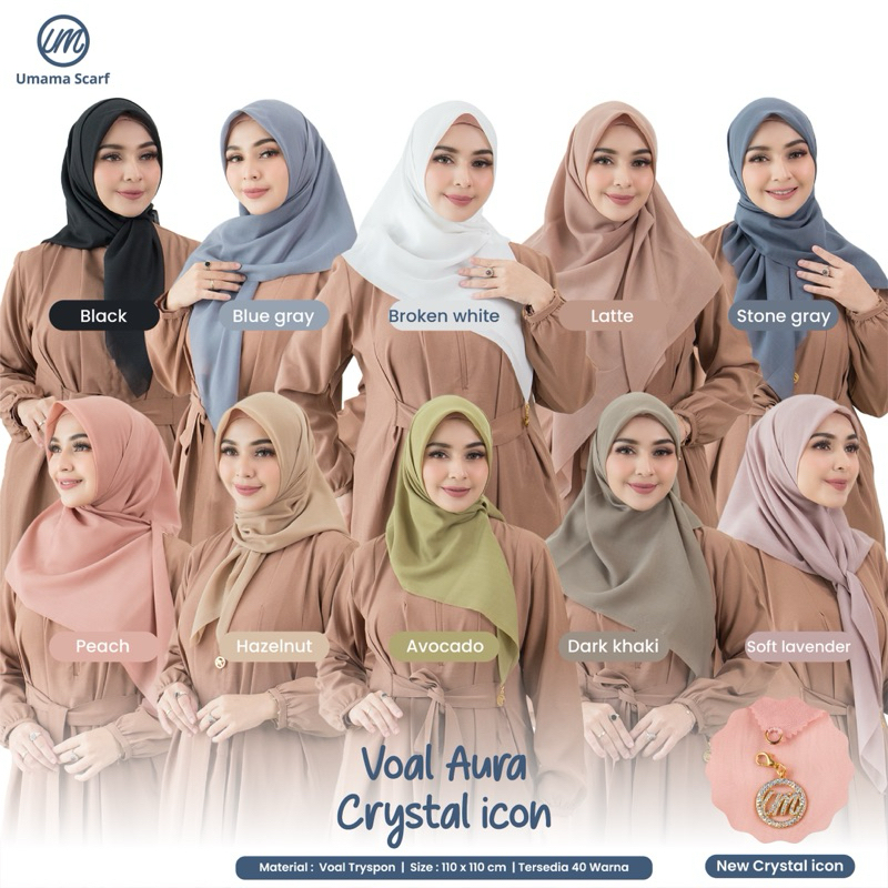 HIJAB VOAL AURA CRYSTAL ICON / UMAMA VOAL AURA CRYSTAL ICON