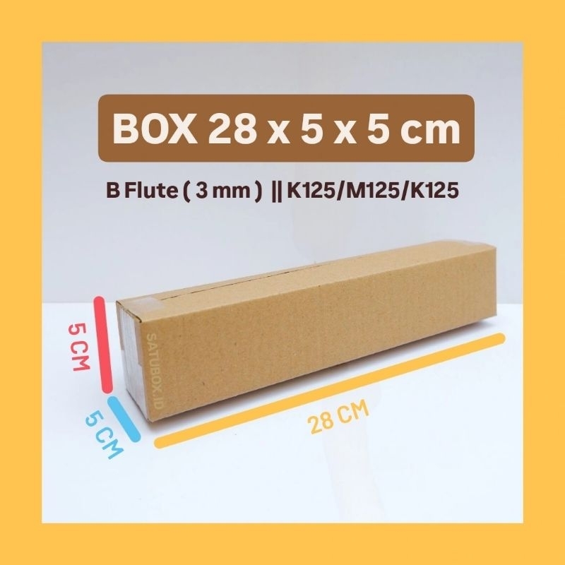 

kardus karton box polos uk. 28 x 5 x 5 cm, single wall tebal 3mm