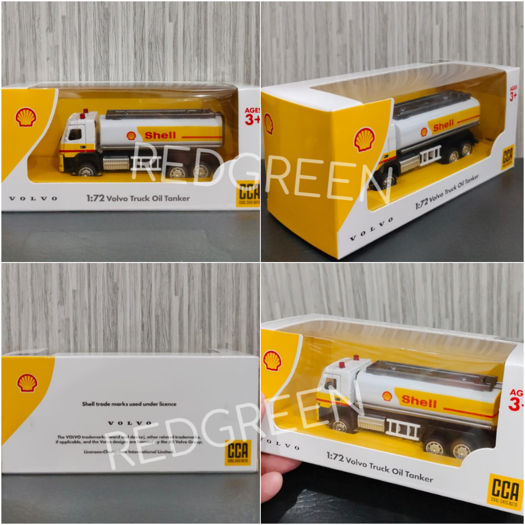 diecast diecast cca shell series volvo truck oil tanker 1:72 koleksi diecast