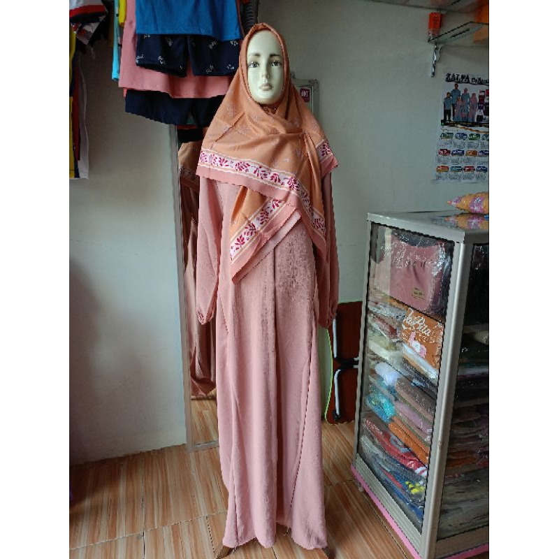 GAMIS MURMER JUMBO LD 120CM - BAHAN CRINKLE - 100RB SET HIJAB
