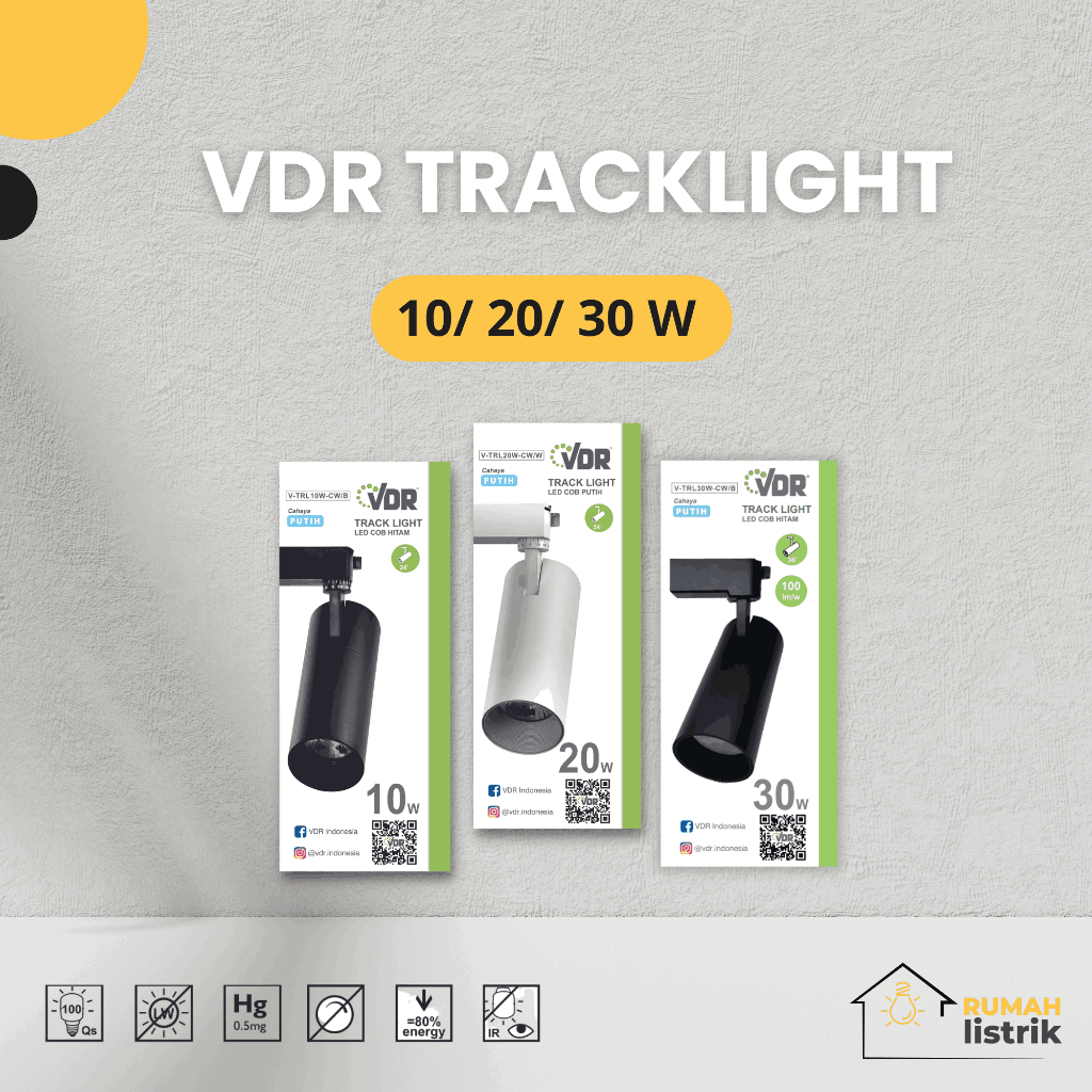 LAMPU TRACKLIGHT VDR 10W / 20W / 30W