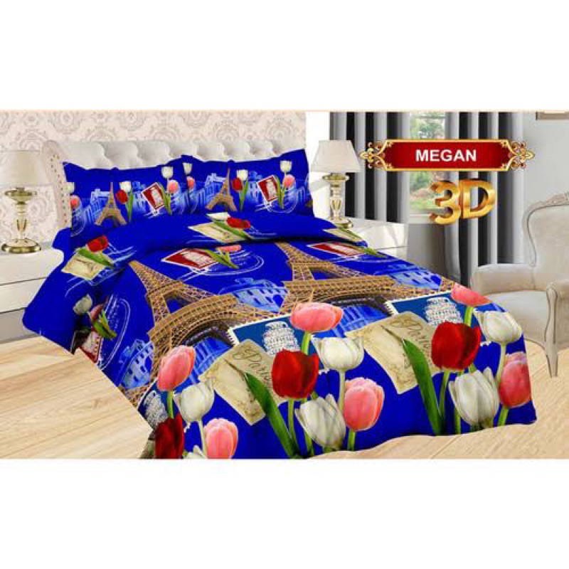 Sprei BONITA megan 3D KingB2 ukuran 180x200 [sprei no.1]