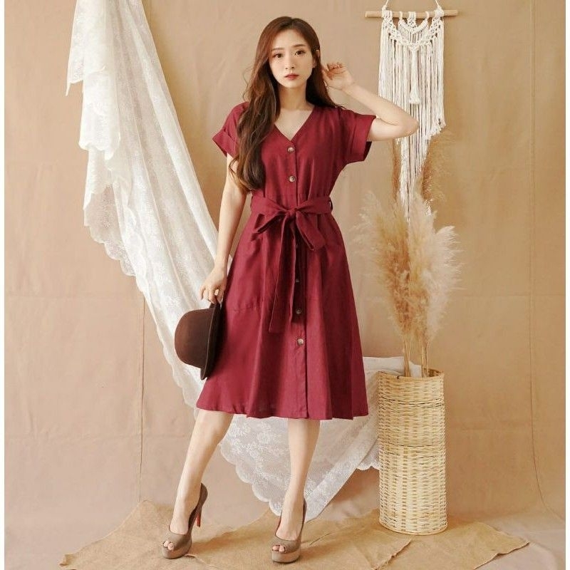 DRESS WANITA/BAJU WANITA/TUNIK/ATASAN WANITA KOREA LENGAN PENDEK