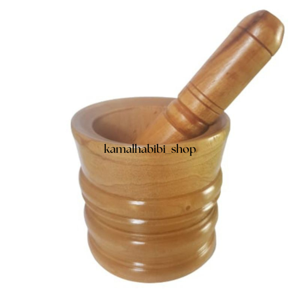 [COD] LUMPANG KAYU KECIL MODEL UKIR + ALU / Penghalus Bumbu Sambal Sambel Pecel