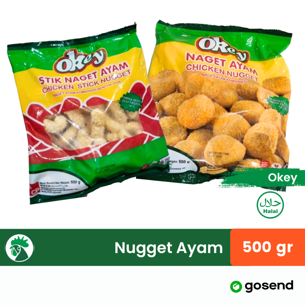 

Okey Nugget Ayam Stick Nugget Ayam Coin Kemasan 500gr