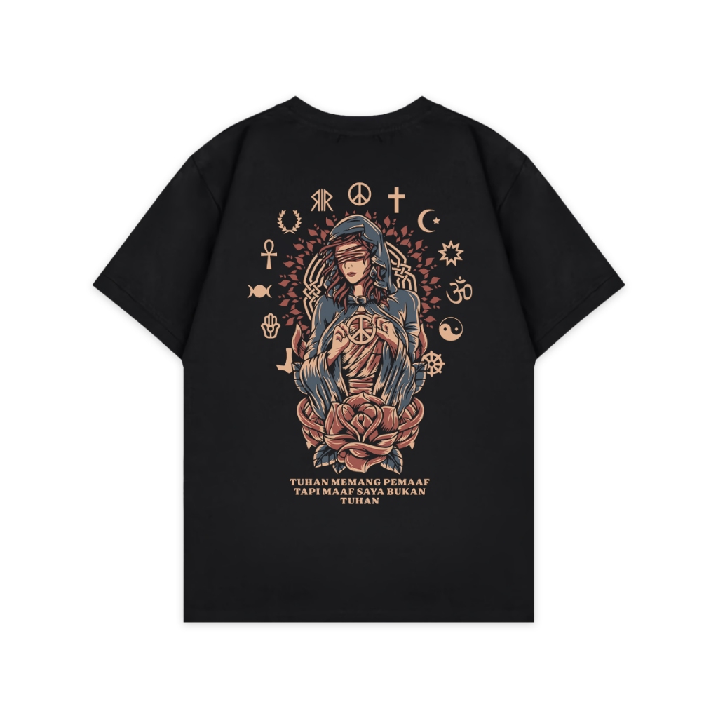 Kaos Pluralisme 12 Maaf Saya Bukan Tuhan - Baju tshirt Kata Kata Toleransi Persatuan Agama Islam Kri