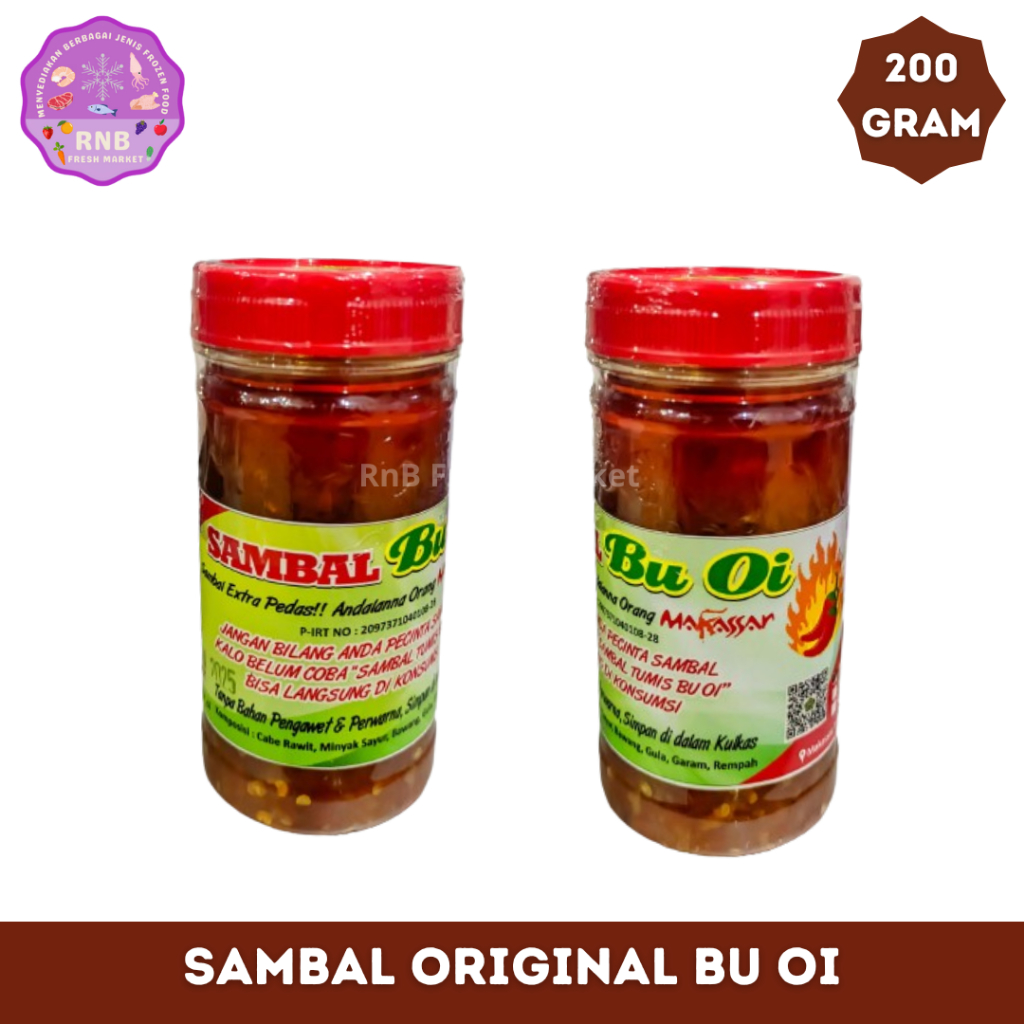 

Sambal Original Bu Oi Netto 200 Gram