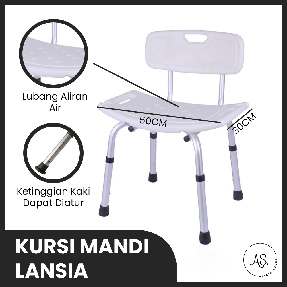 AS Shower Chair / Kursi Buat Mandi Lansia