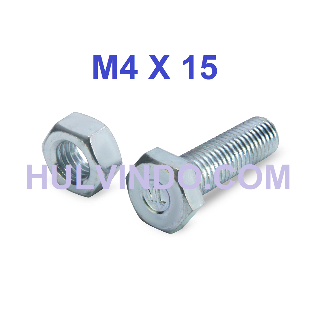 BAUT MUR HEX PUTIH M4 X 15