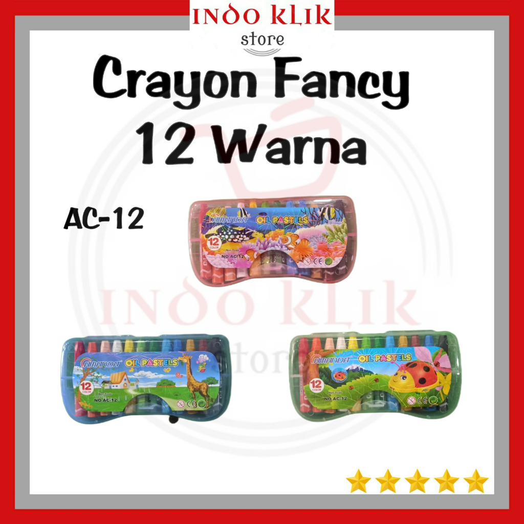 

Crayon Fancy Murah 12 Warna / Krayon Minyak Motif 12 Batang / Oil Pastel 12 Colors Water Resistant