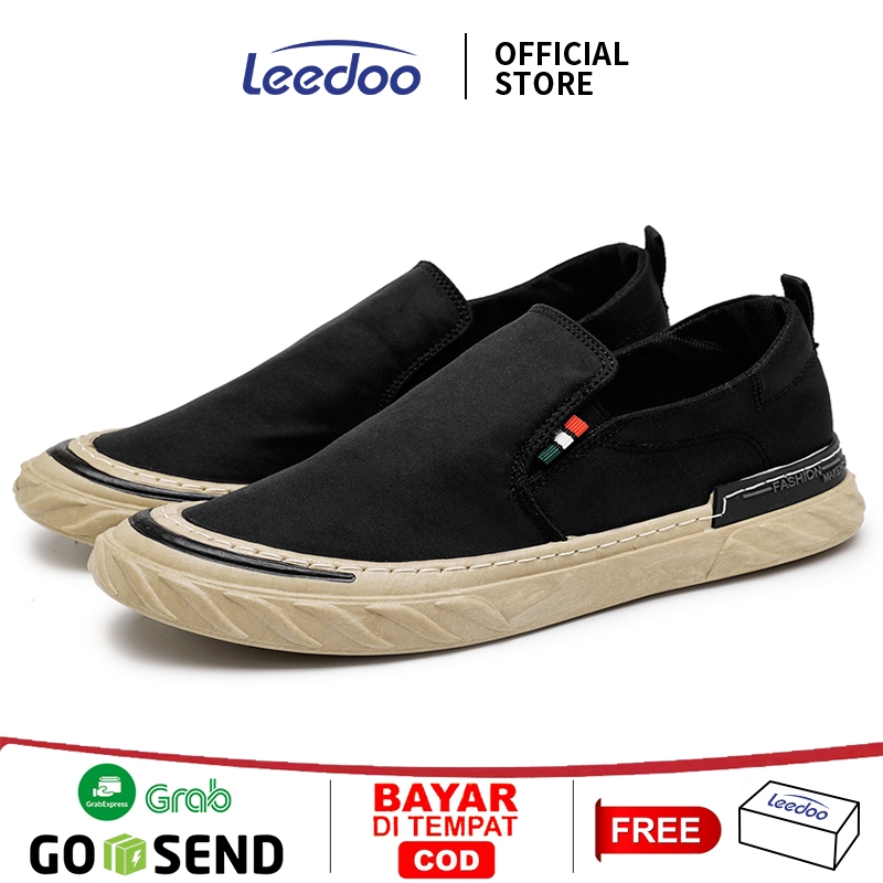 Leedoo Sepatu Kantor Pria Sepatu Slip On Pria Casual Sepatu Kanvas Sepatu Kerja Sepatu Pria Fashion