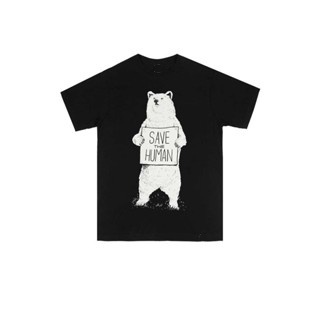 leisure Reclays Tshirt SAVE THE HUMAN - Hitam unisex