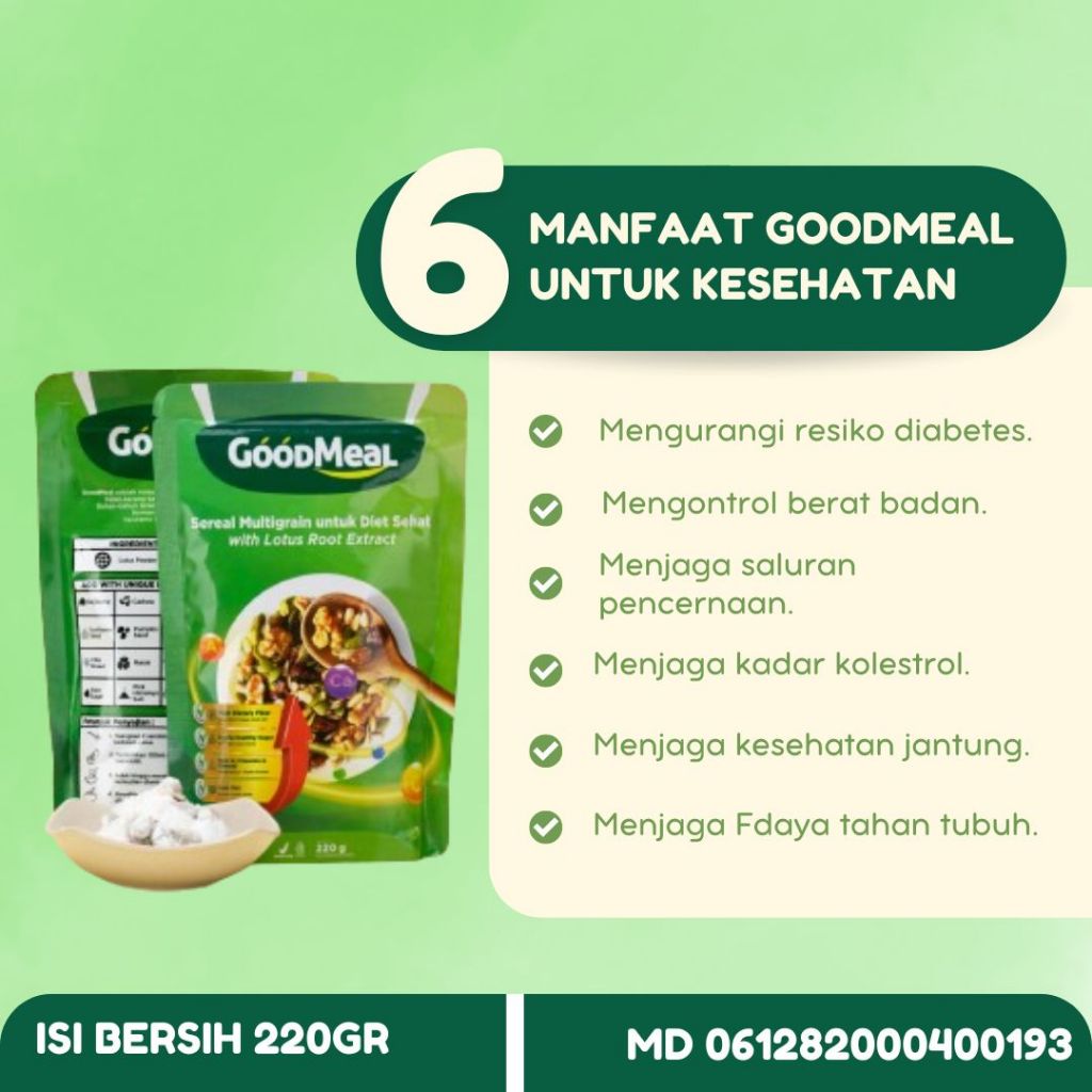 

GoodMeal Sereal Sehat Diet Multigrain Turunkan Gula Darah, Kolesterol, Diabetes