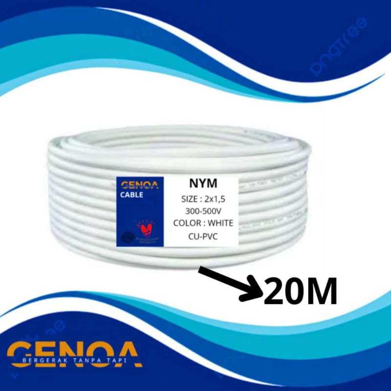 KABEL LISTRIK NYM 2X1,5 GENOA 20M ENGKEL