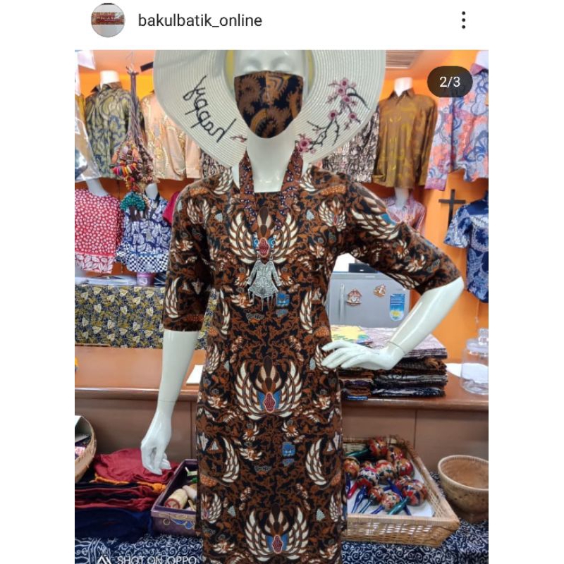 Toko bakul batik,Dres batik lengan 3/4