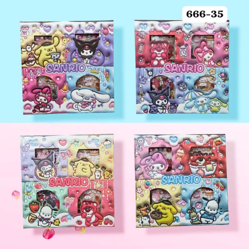 

100 Lembar Sticker Lucu 2D Sanrio Karakter Kuromi dan Melody MoMo