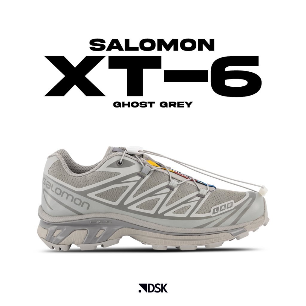 Salomon XT-6 Ghost Grey 100% Original Authentic Guarantee Sneakers Running Casual Pria Wanita Sepatu