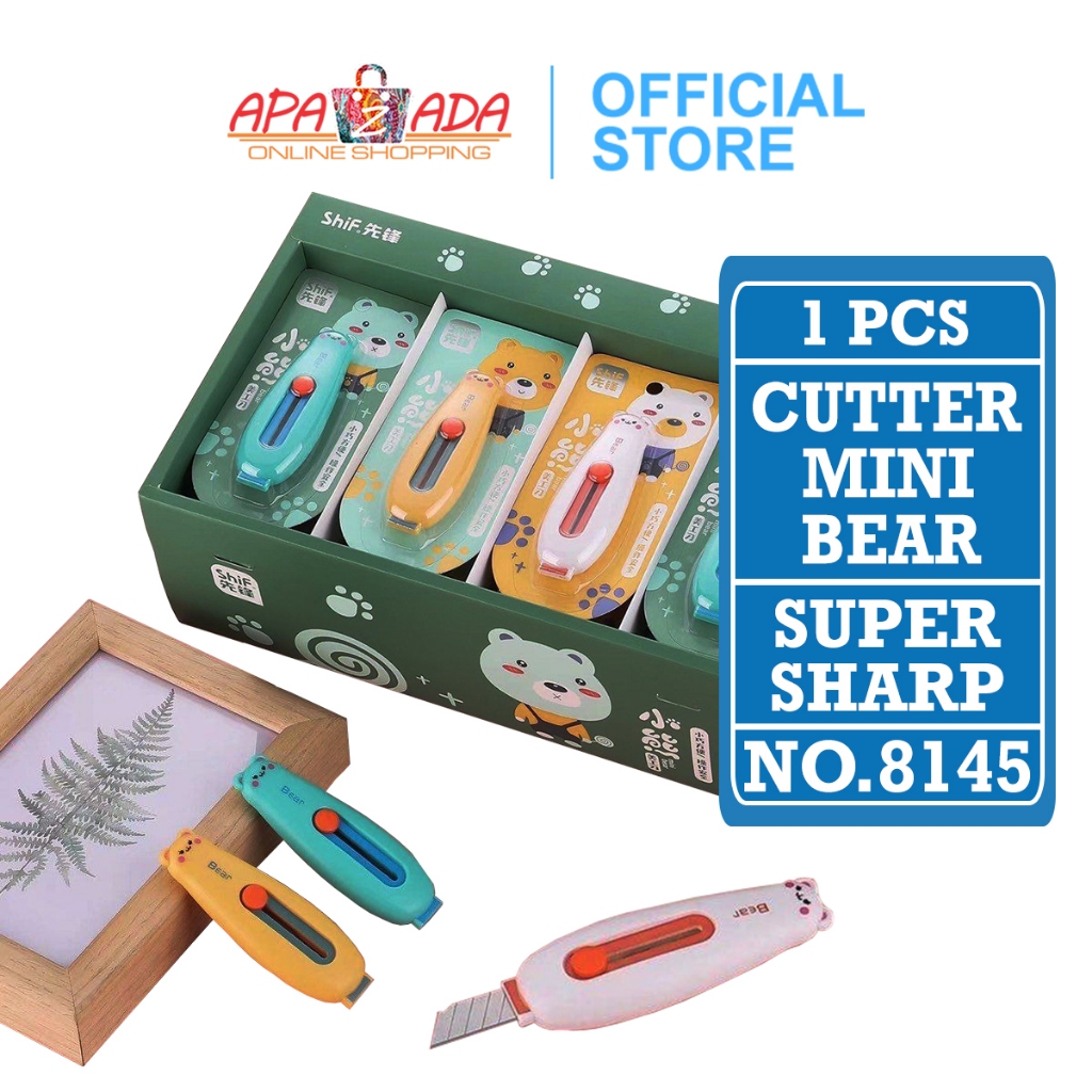 

Apazada - Cutter Mini Bear [1 Pcs] / Pemotong Kertas Serbaguna / Pisau Cutter Kecil No.8145
