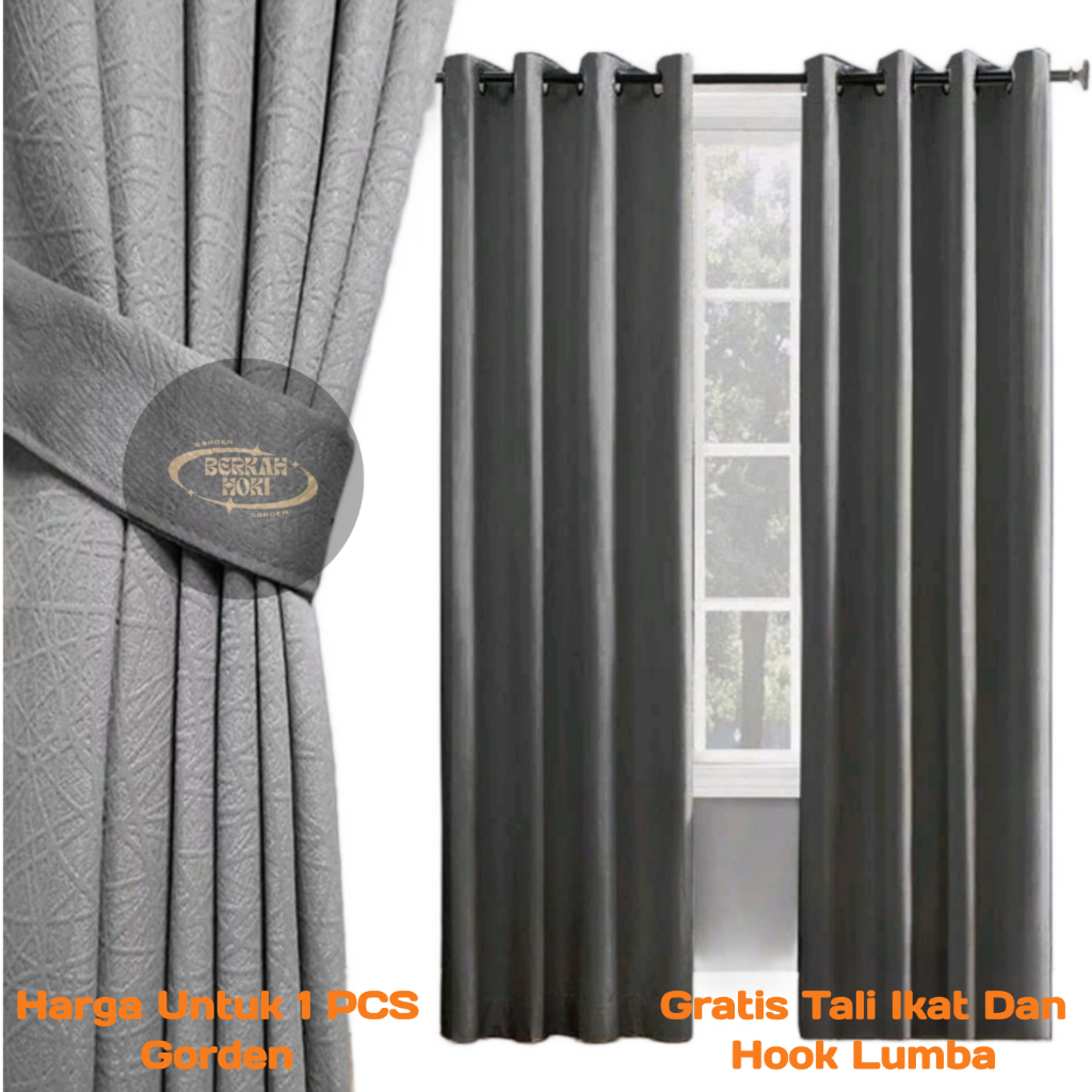 GORDEN BLACKOUT PANJANG GORDENG POLOS GORDYN JENDELA HORDENG PINTU MINIMALIS