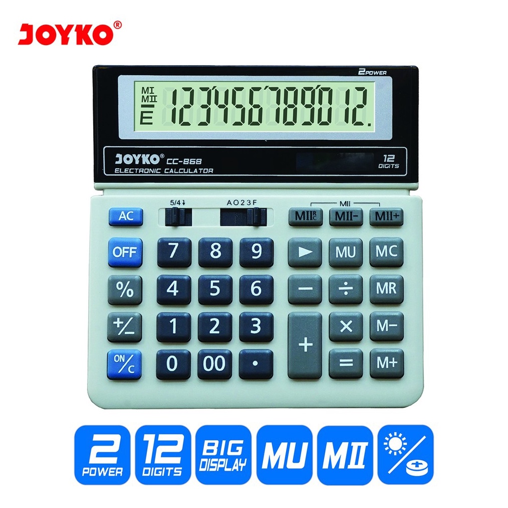 

KODE X68V JOYKO CALCULATOR 12 DIGITS KALKULATOR JOYKO CC868 12 ANGKA MURAH BERKUALITAS