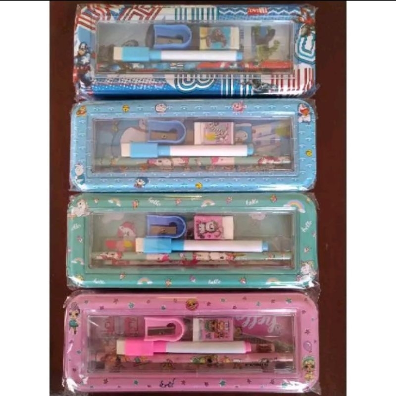 

1 set tepak pensil tempat pensil mobil -mobilan dan jam