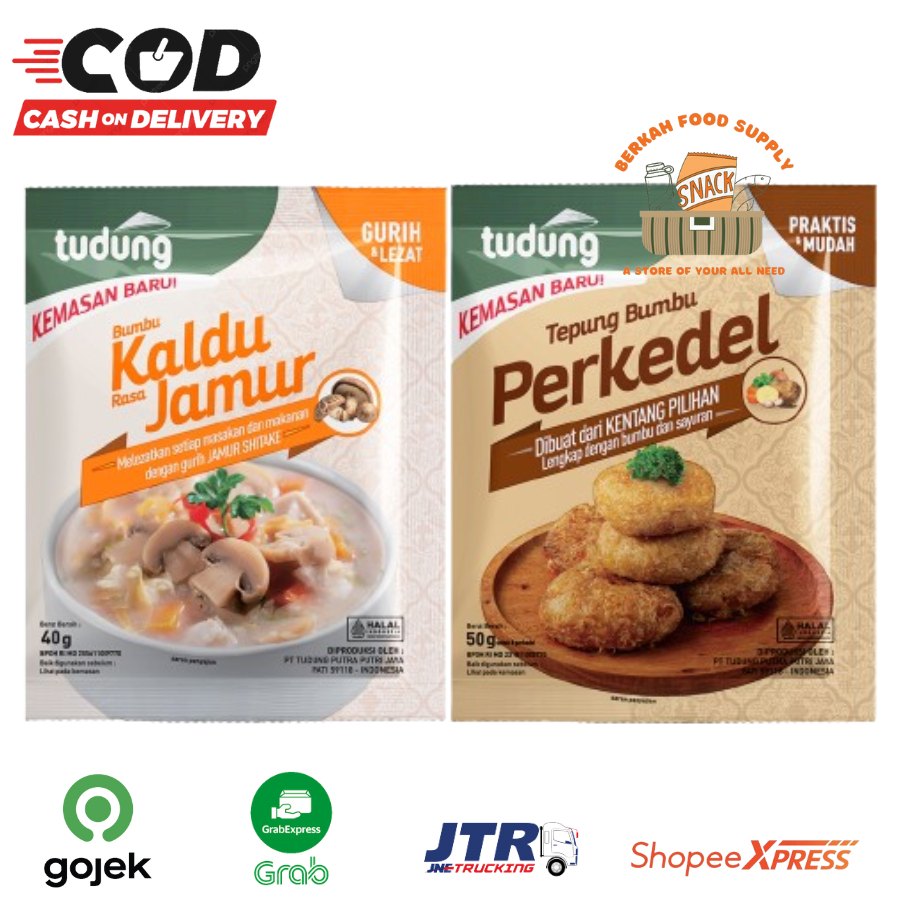 

[ BERKAH ] Tudung Tepung Bumbu Perkedel Bumbu Kaldu jamur 50gr Bumbu Siap Saji Enak