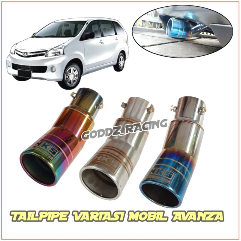 ( BISA COD ) Knalpot mobil variasi hks bengkok full stainless sistem pemasangan baut untuk avanza