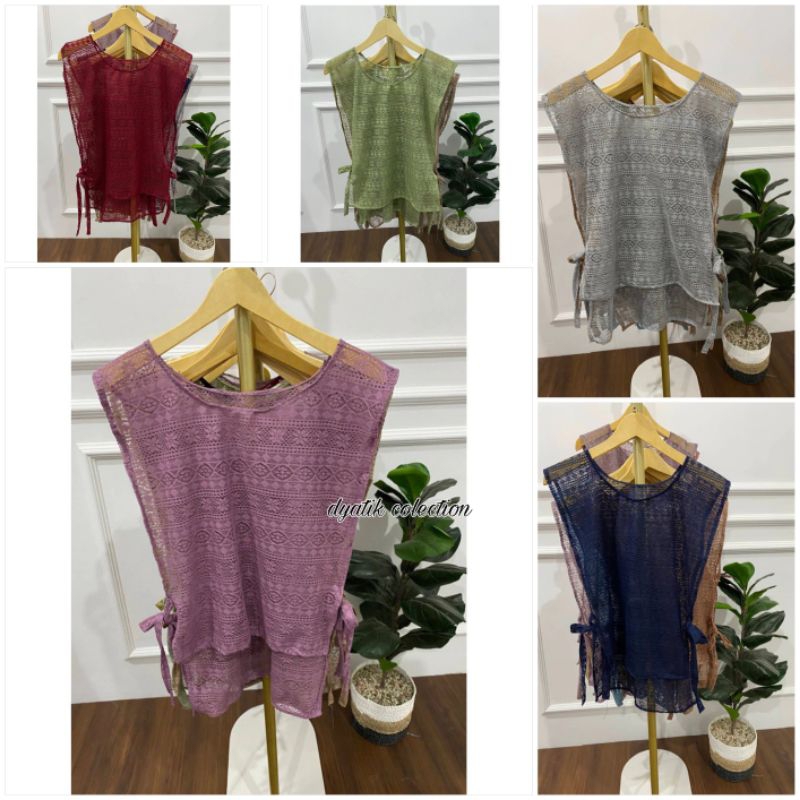 Vest Rompi Wanita Luaran Wanita Kekinian Rompi Brukat Outer Vest Tali Samping