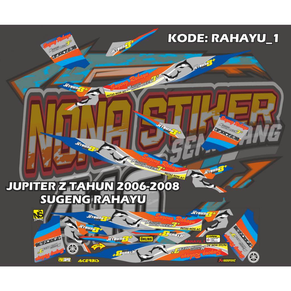 STIKER STRIPING DECAL JUPITER Z BURHAN TAHUN 2003-2008 SUGENG RAHAYU