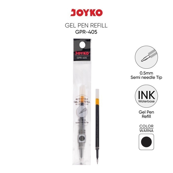 

(1pc) Retractable Gel Pen Refill Isi Ulang Pena Jel Joyko GPR-405 0.5 mm